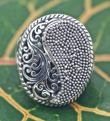 Ying Yang Detailed And Heavy Dome Ring, Filigree Accent Large Handmade Dome Ring Handmade - фотография #3