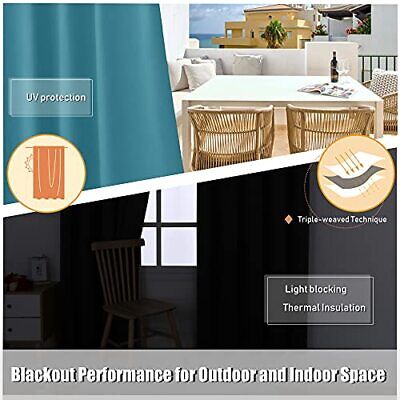  Outdoor Curtains for Patio Waterproof - Light Blocking 100W x 120 Inch Teal Does not apply Does Not Apply - фотография #4