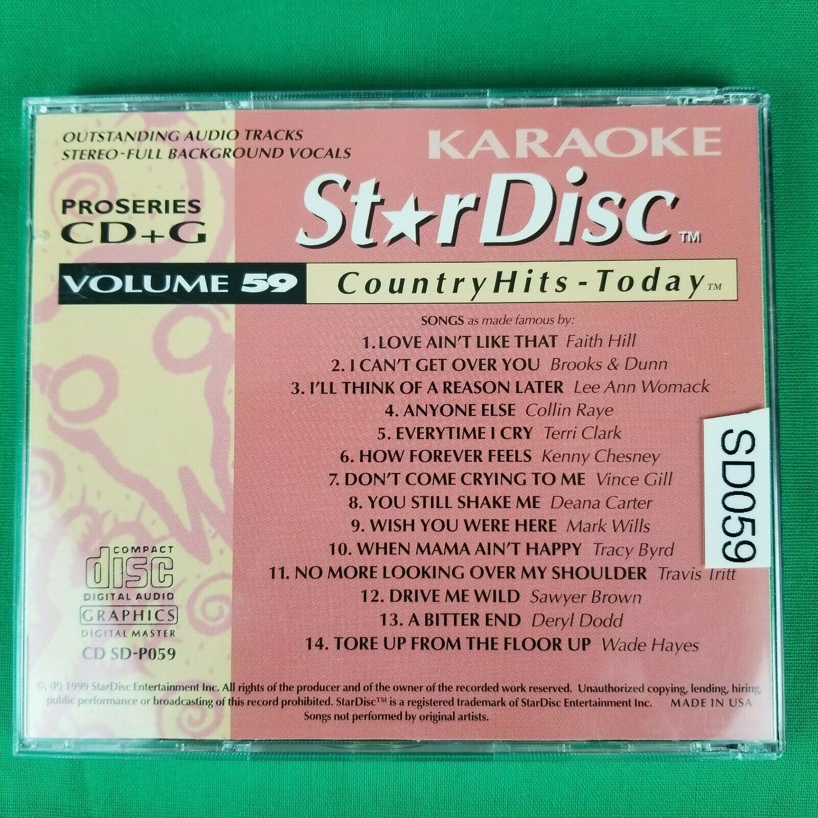 Pre-Owned Lot of 2 StarDisc Karaoke Country Classics CD+G Volume 58 & 59 Star Disc - фотография #4