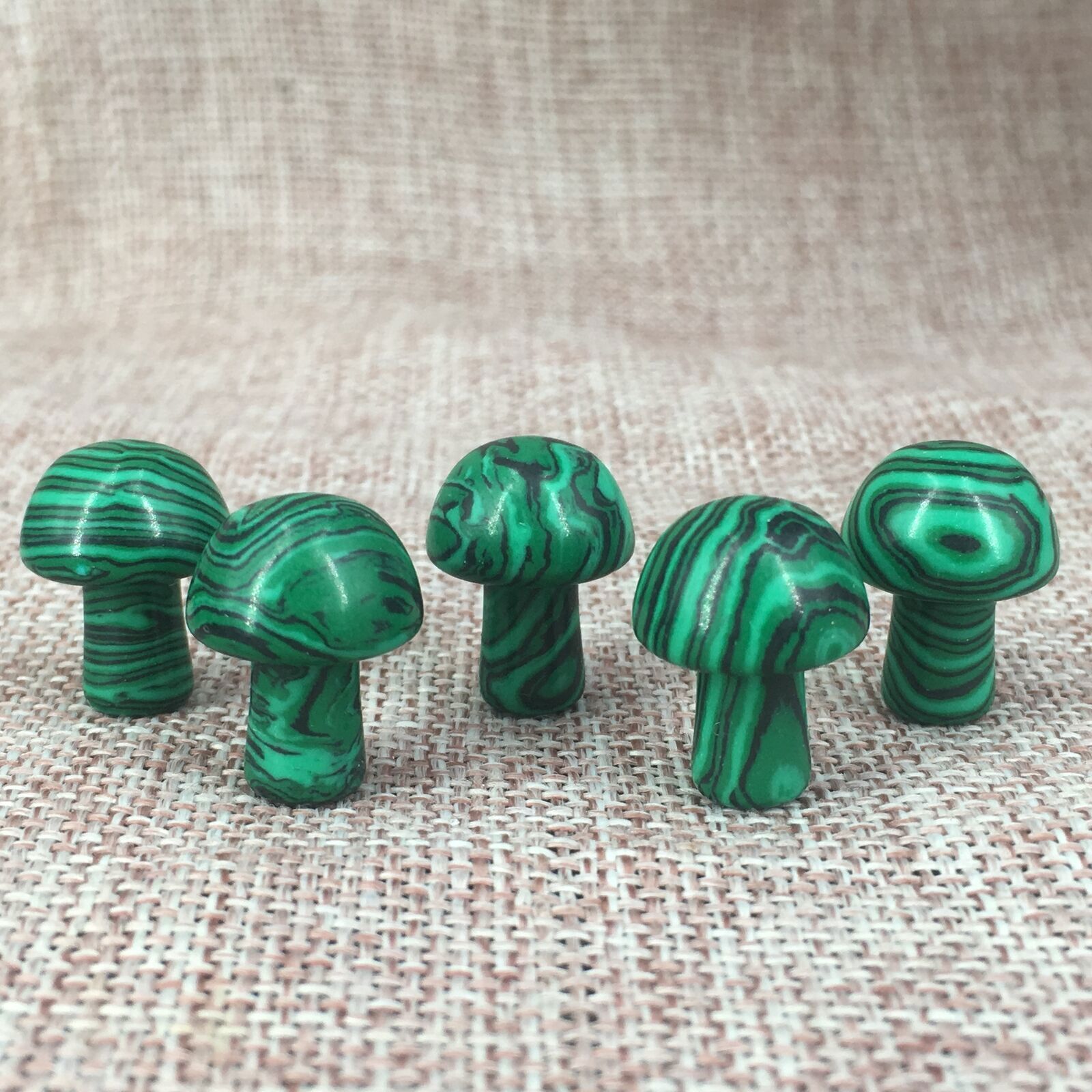 Wholesale 20pcs Mini Malachite Stone Mushroom Hand Carved Crystal Healing Без бренда - фотография #3
