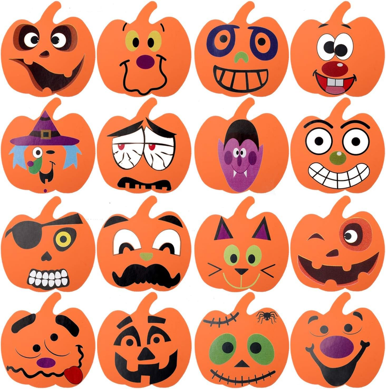 16 Kits Halloween Foam Pumpkin Craft Kits Foam Pumpkin Stickers Halloween Sticke Does not apply - фотография #4