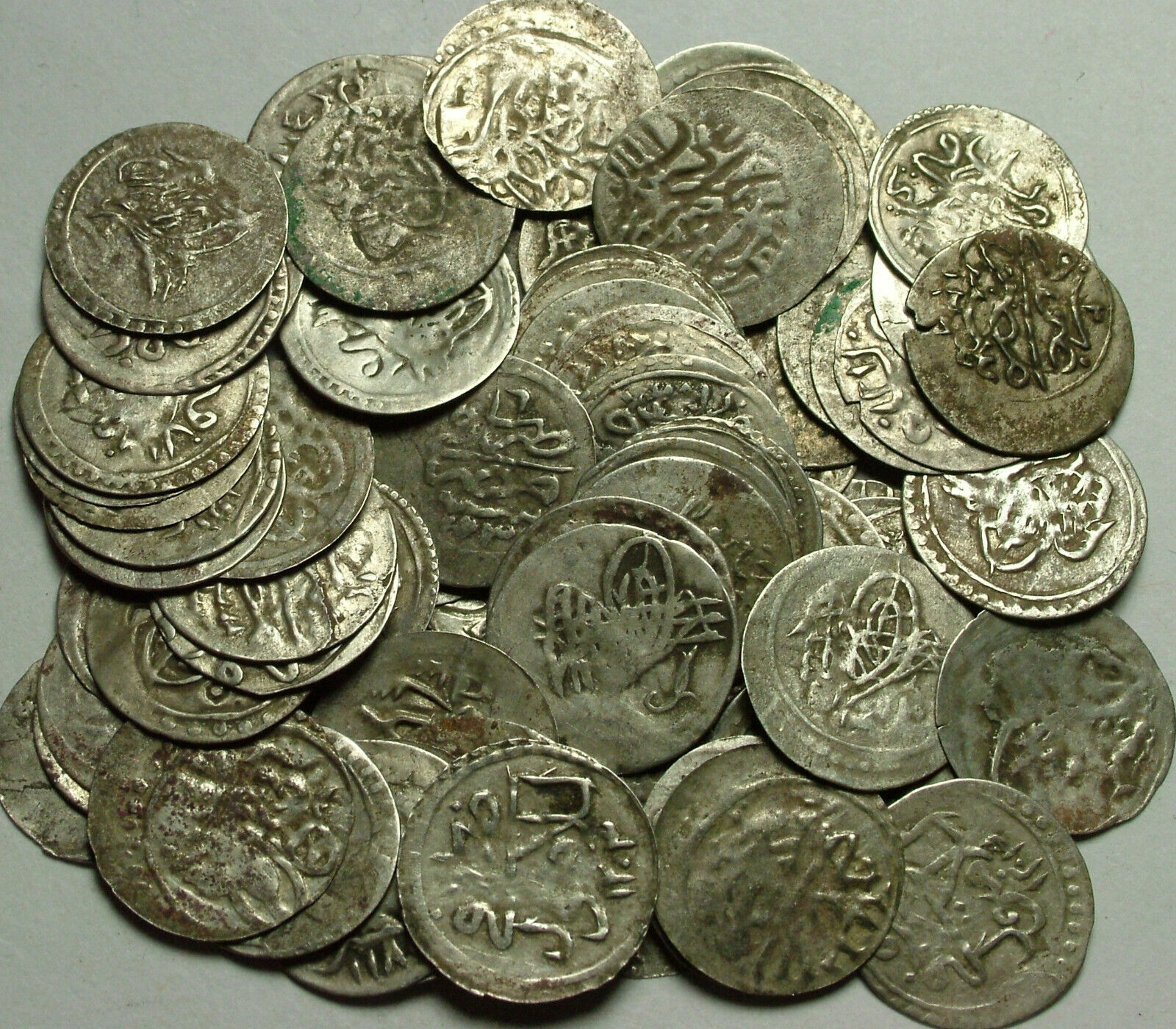 Lot 4 Rare Genuine Islamic SILVER para coins//Mahmud/Abdul Hamid/Mustafa, Selim Без бренда - фотография #4