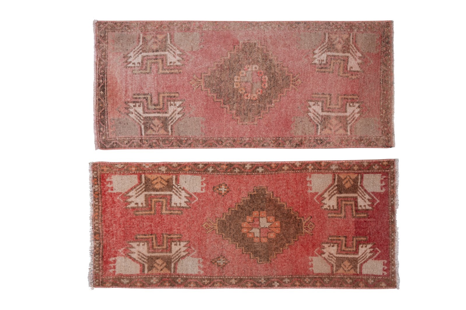 Set of 2 Piece Hand Knotted Oriental Turkish Small Door Mat Handmade Runner Rug - фотография #2
