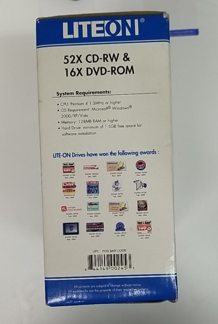LITEON 52X CD-RW & 16X DVD-ROM Combo Drive    NEW LITE-ON LH-52C1P87C - фотография #4