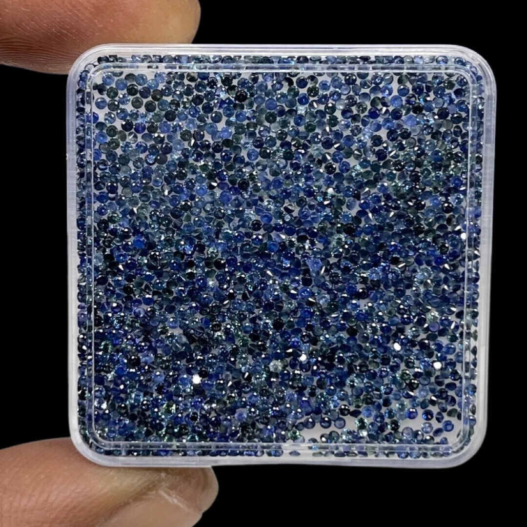 50 Pcs Natural Rich Blue Sapphire 1mm Round Cut Calibrated Loose Gemstones Lot Selene Gems - фотография #12