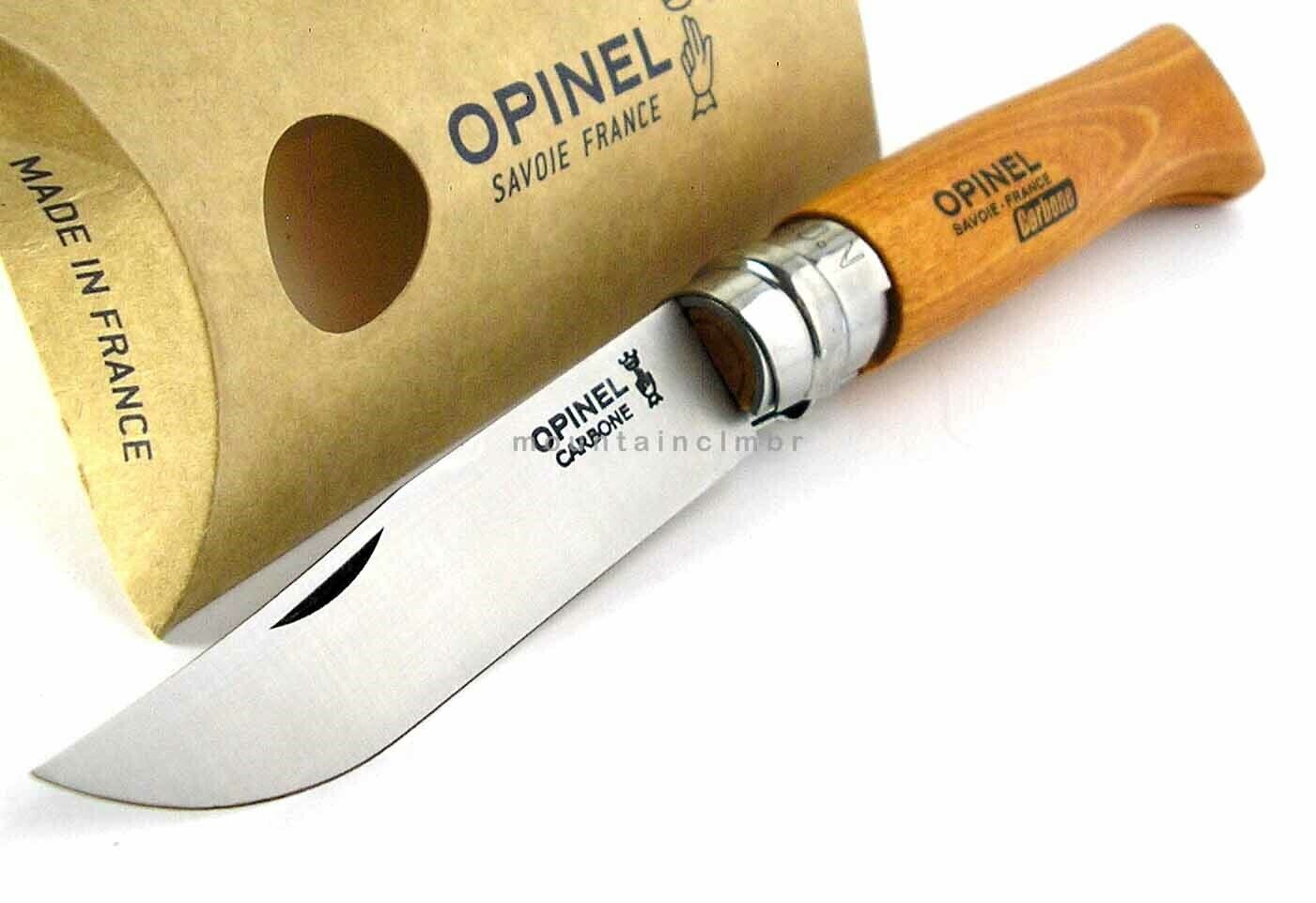 Opinel No 8 Carbon Steel Blade Ring Locking Beech Wood Knife France Opinel