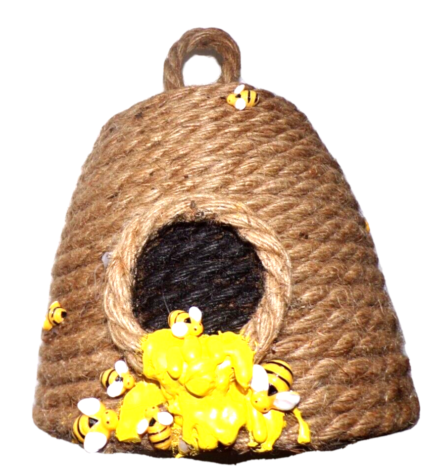 Handmade 9"x7" Beehive Decor twine wrapped drip Honey & Bee Decorations dskT Handmade