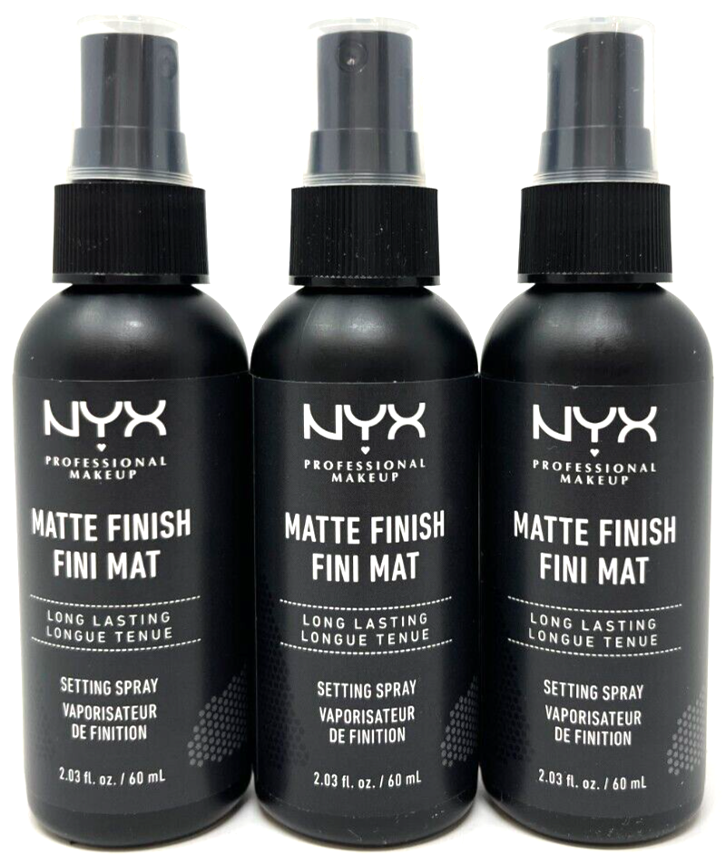 (3) NYX Matte Finish Long Lasting Setting Spray New 2.03 fl oz Each MSS01 NYX