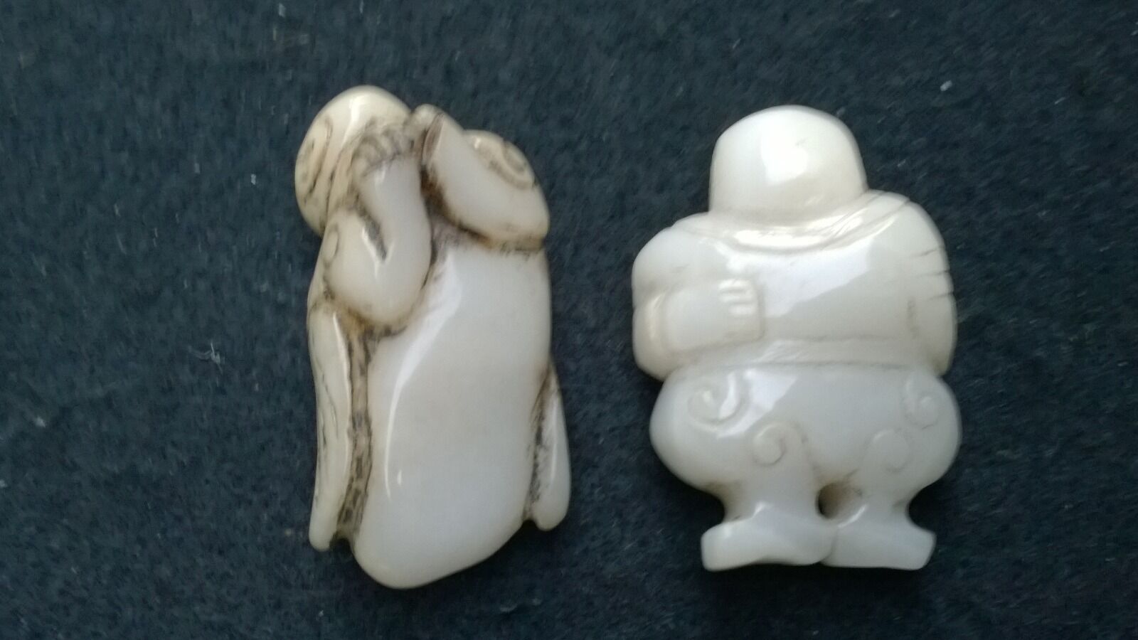 Group of Two Hardstone Quality Serpentine Amulets Bird-Man and Minister. Без бренда - фотография #3