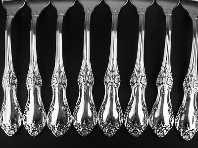Set 8 x Dinner Forks 1847 Rogers Wild Rose Sharon silverplate ep brass Без бренда - фотография #2