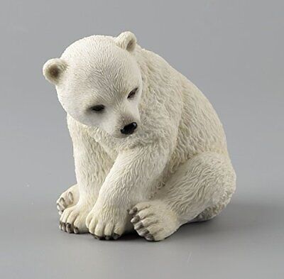4.25 Inch Polar Bear Cub Sitting Decorative Statue Figurine, White  Does not apply Does Not Apply - фотография #3