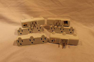 GENERICO BRAND  Edison Molded Tripple Tap White 15 AMP pack of 6   Generico MOLDED-3X TAP-W