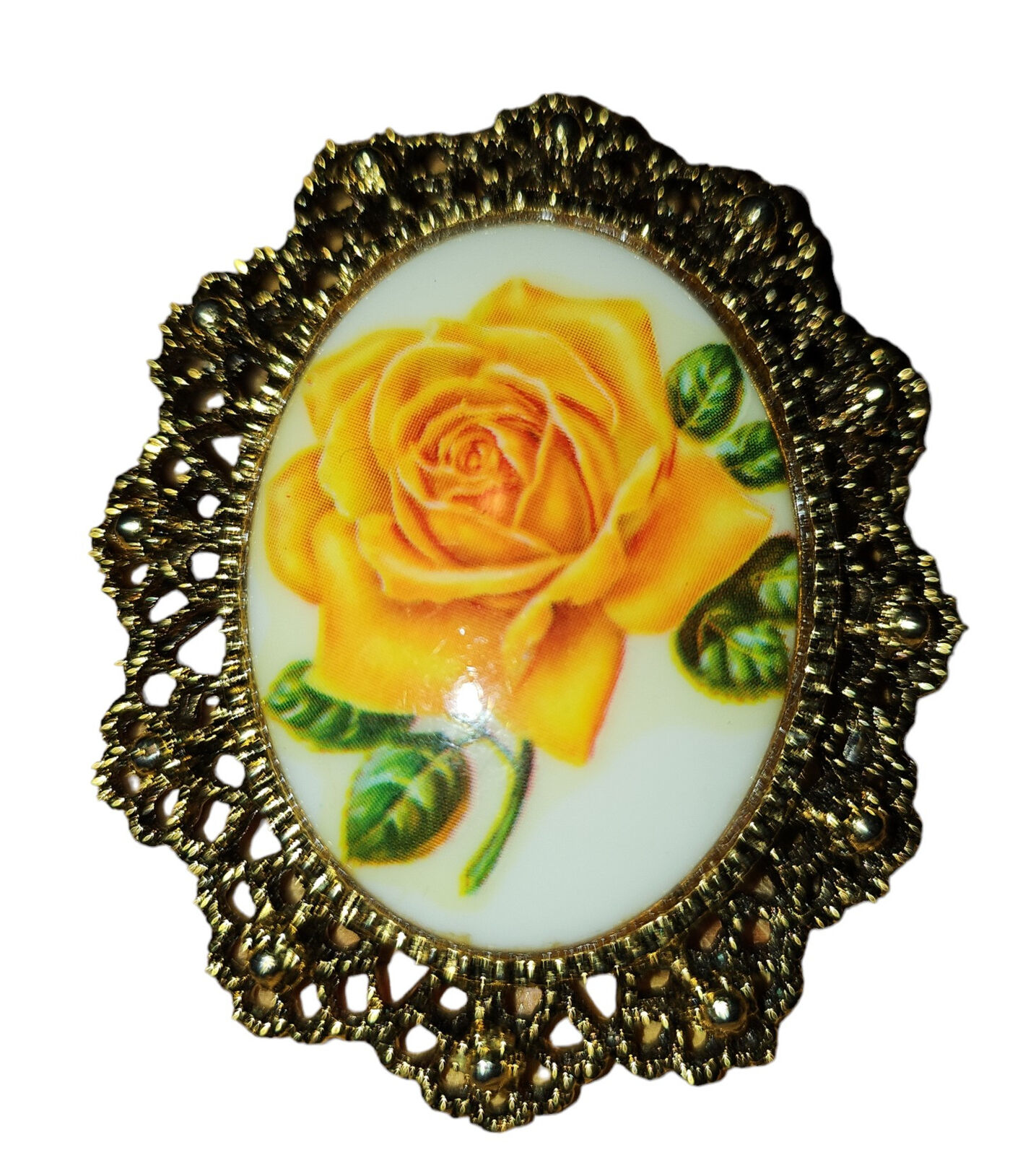 Brooch / Pendant Yellow Rose Cameo Undisclosed