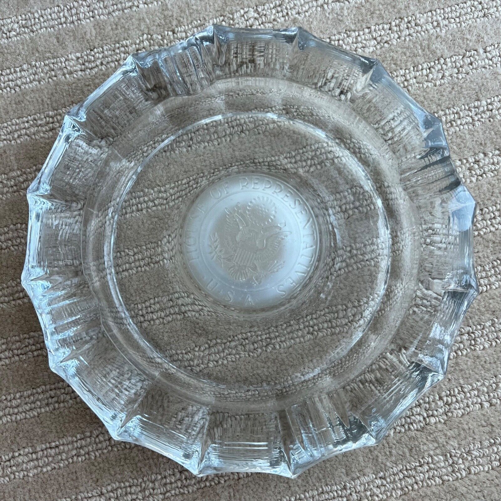 House of Representatives Official USA glass ashtray, 7.5" round, vintage Без бренда - фотография #2