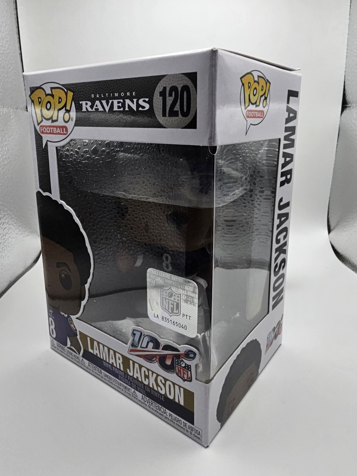 Lamar Jackson Funko Pop! #120 with 2020 Panini PRISM #63 Rookie Card NFL RAVENS Funko 57406 - фотография #2