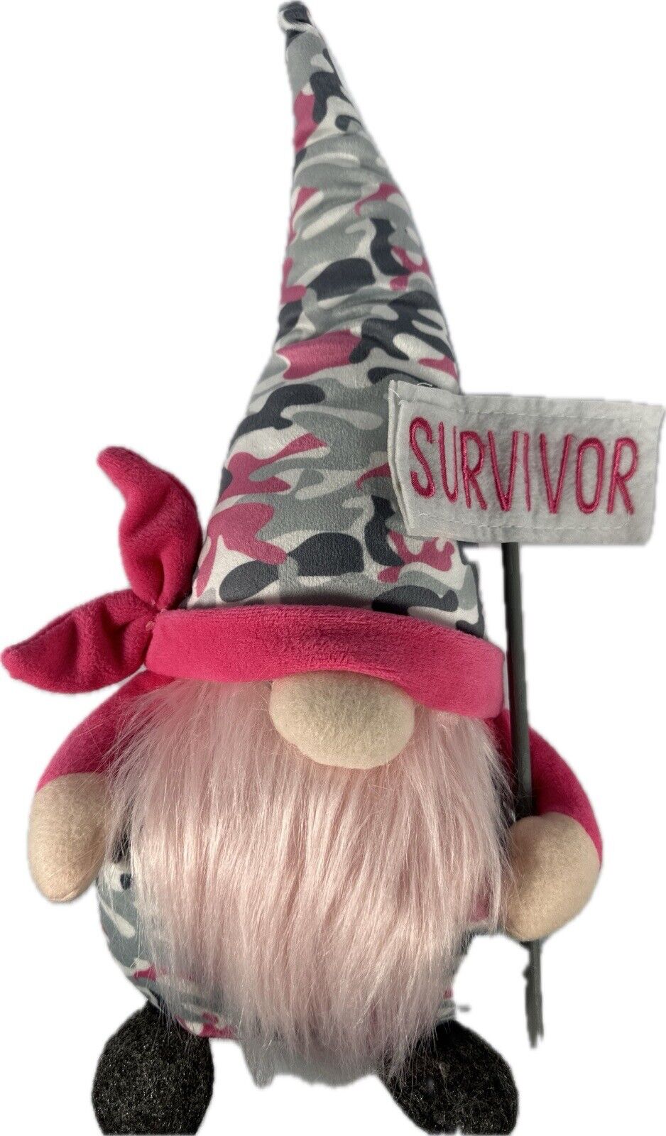 2021 Giftcraft | Gnomies | Brest Cancer Survivor Gnome | 15” Bean Bag Bottom Giftcraft