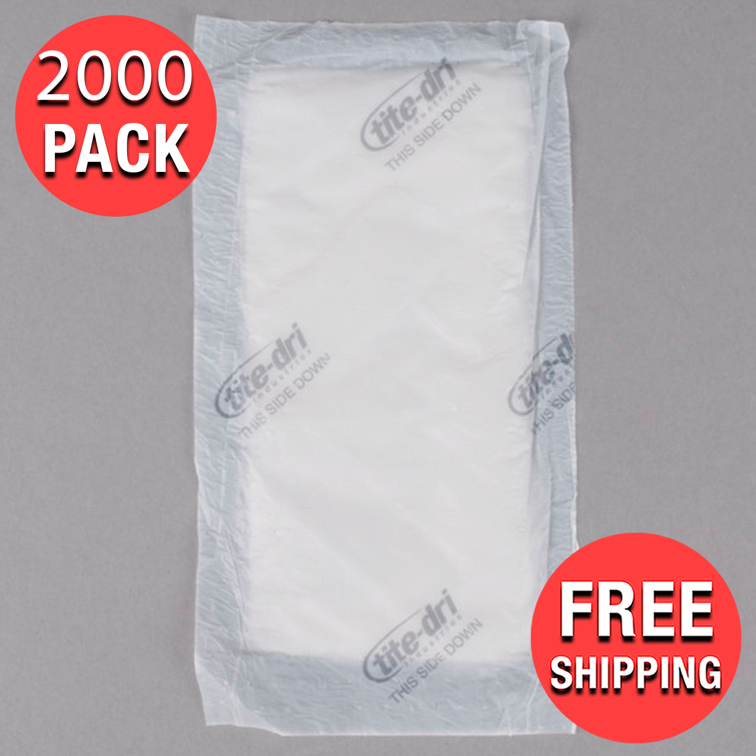 (2000-Pack) 50 Grams 4" x 7" White Absorbent Meat Pad Fish Poultry Pads Display  Tite-Dri Does Not Apply