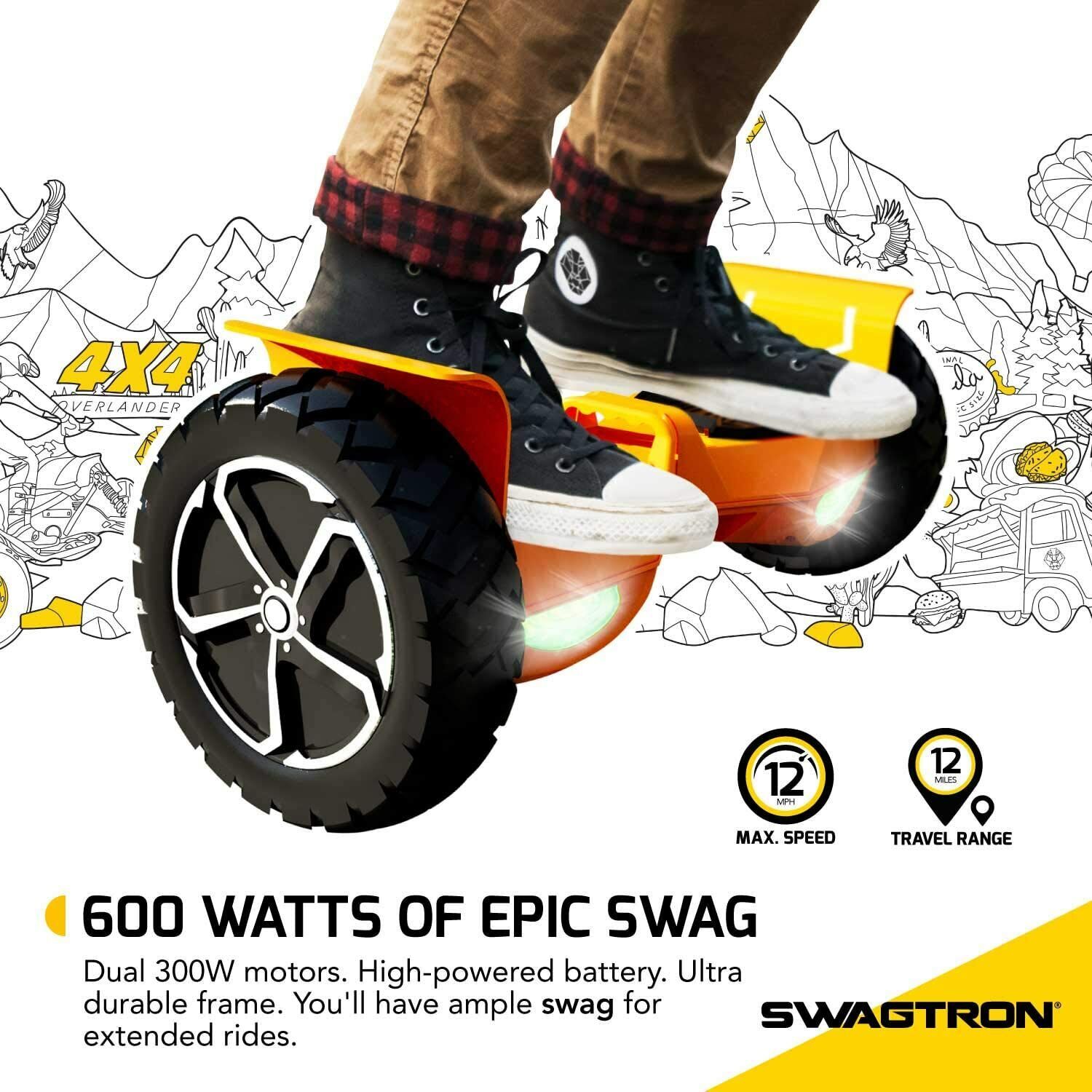 Swagtron T6 Adults Off Road 10"  Hoverboard Bluetooth 420 lb Weight Limit UL2272 Swagtron T6 - фотография #2