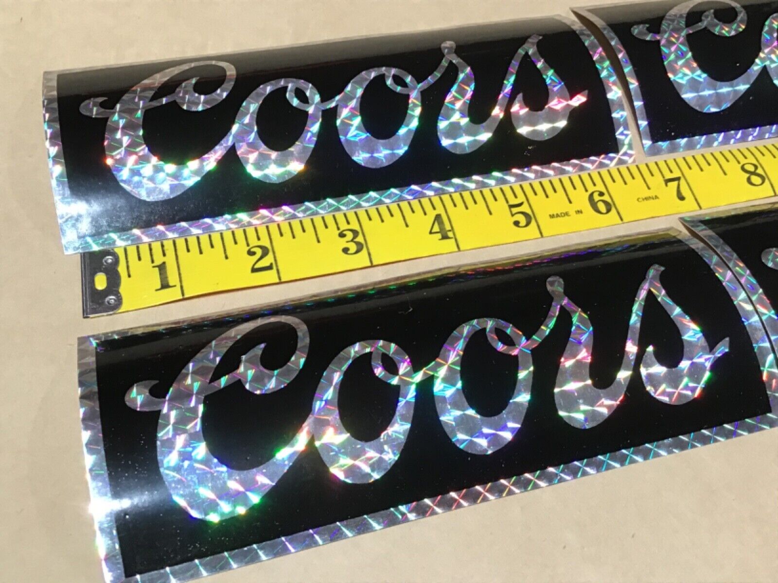 Vintage LOT of x4 COORS BEER Prism Metallic Rainbow STICKERS 80’s DECALS new nos Coors - фотография #2