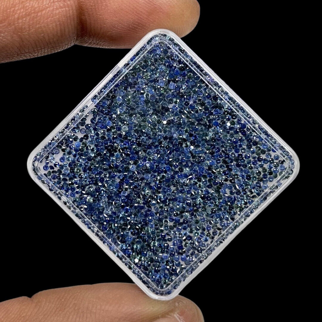 50 Pcs Natural Rich Blue Sapphire 1mm Round Cut Calibrated Loose Gemstones Lot Selene Gems - фотография #5