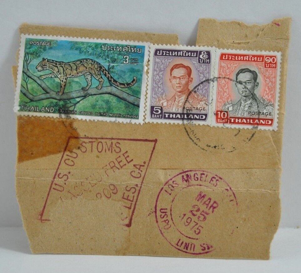 Vintage Lot of Three Thailand Cancelled Stamps See Photos for Description Без бренда