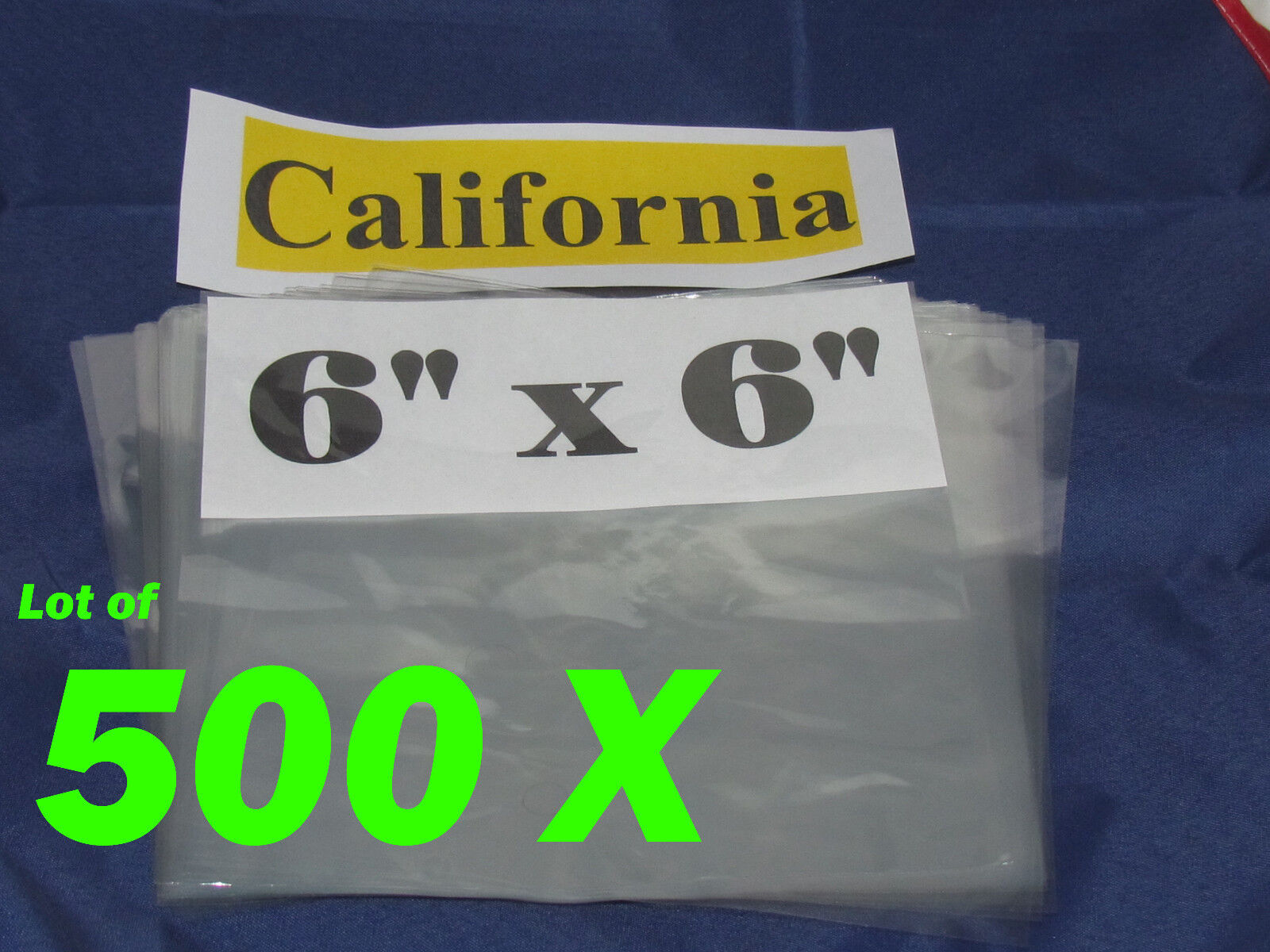 Lot of 500 Pieces Heat Shrink Wrap Film Flat Bags 6x6 Candles PVC 6" x 6"     PolySender Does Not Apply