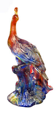 High Quality Chinese Crystal Glass Mix Color Peacock Statue WK2197 Без бренда