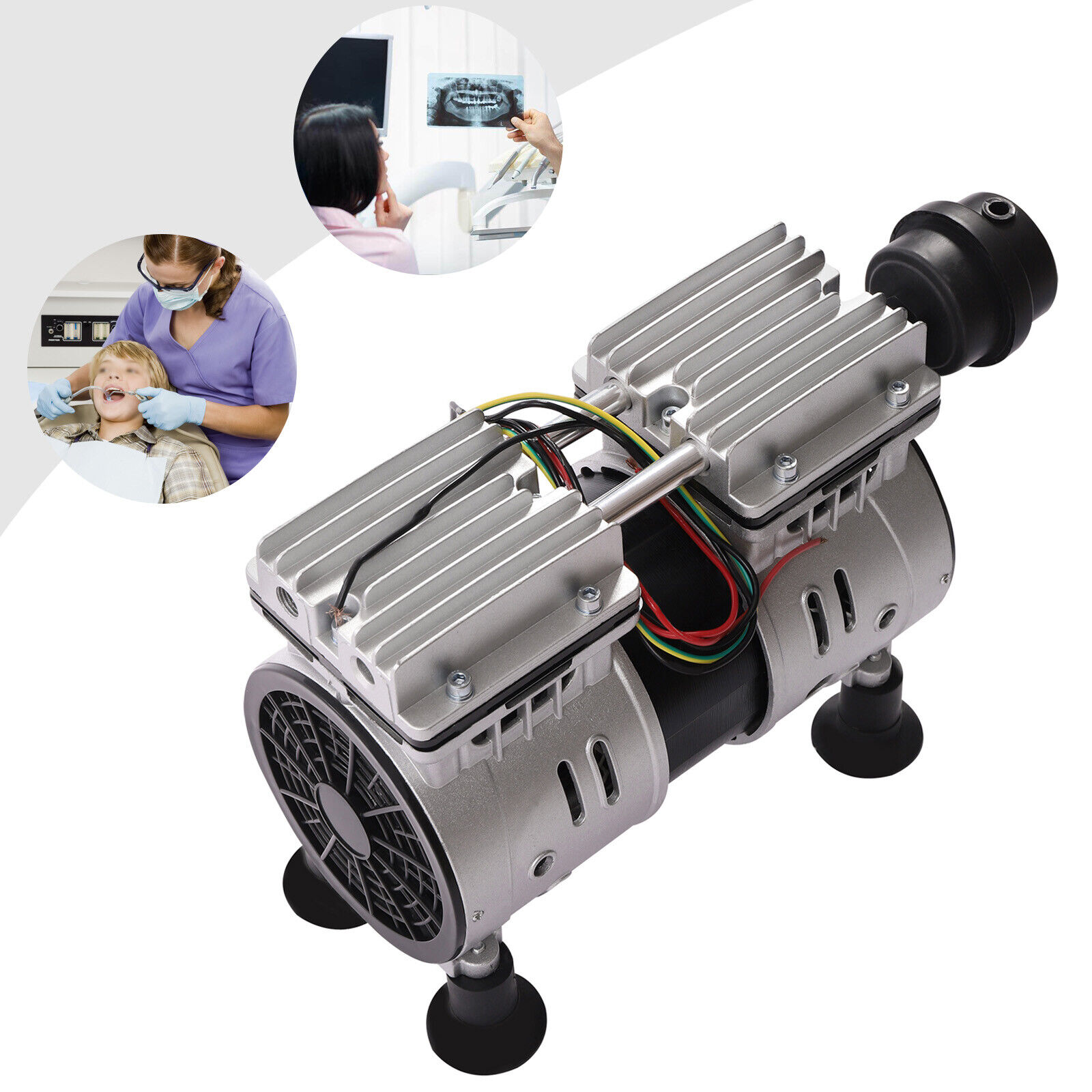 550W Oilless Diaphragm Vacuum Pump Industrial Oil Free Vacuum Pump 2 Cylinders Unbranded Does not apply - фотография #2