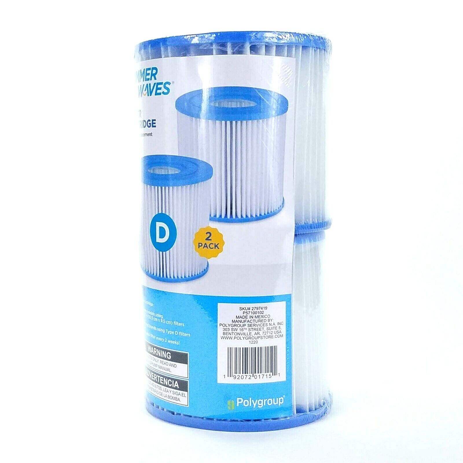 Summer Waves Swimming Pool TYPE D Filter Pump Cartridge 2 Pack Polygroup In Hand Summer Waves P57100102 - фотография #5