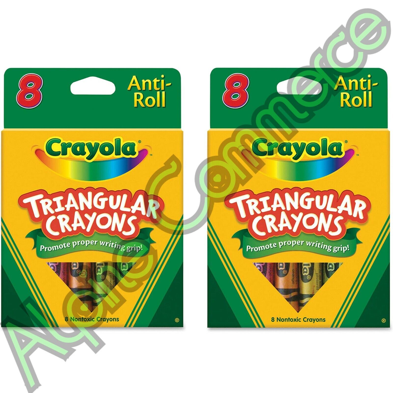 *2-Packs* Crayola Triangular 8 Crayons Promote Proper Writing Grip 52-4008 Crayola 52-4008