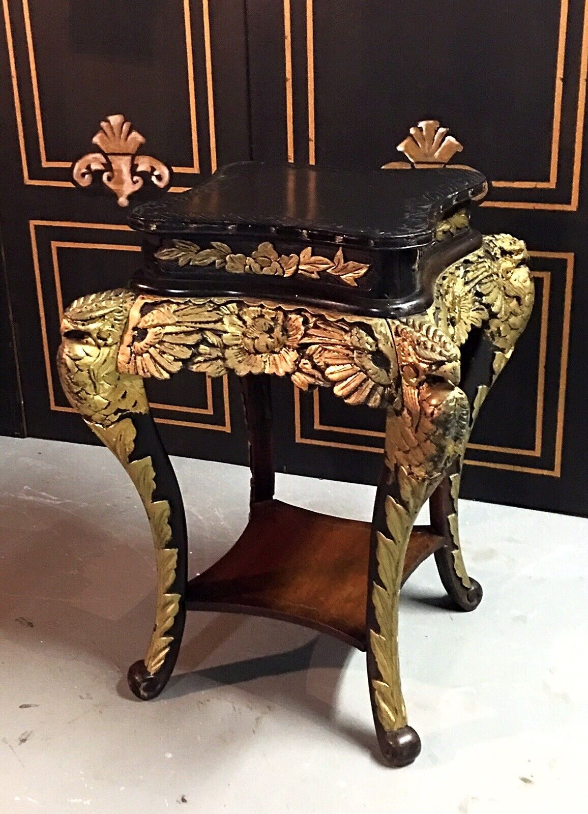 Chinese Antique Carved Teak Wood Pedestal Table Без бренда - фотография #7