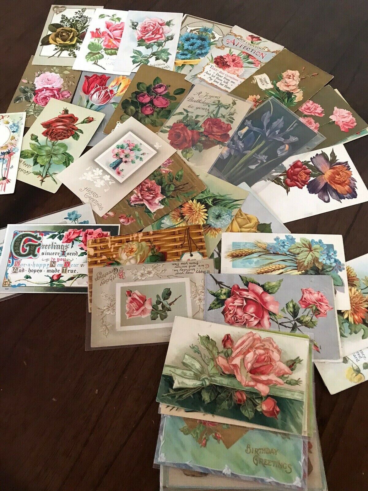 Lot of 25 Vintage 1900’s Greetings Postcards ~Antique-In Sleeves~Free Shipping! Без бренда - фотография #2
