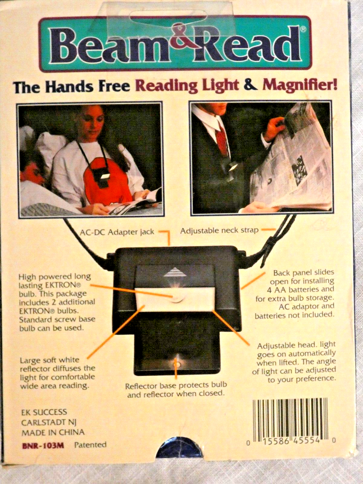 NIB BEAM & READ  MAGNIFIER Portable Reading w/Light 2x 4x 6x Xtra Light Bulbs Unbranded BNR-103M - фотография #6