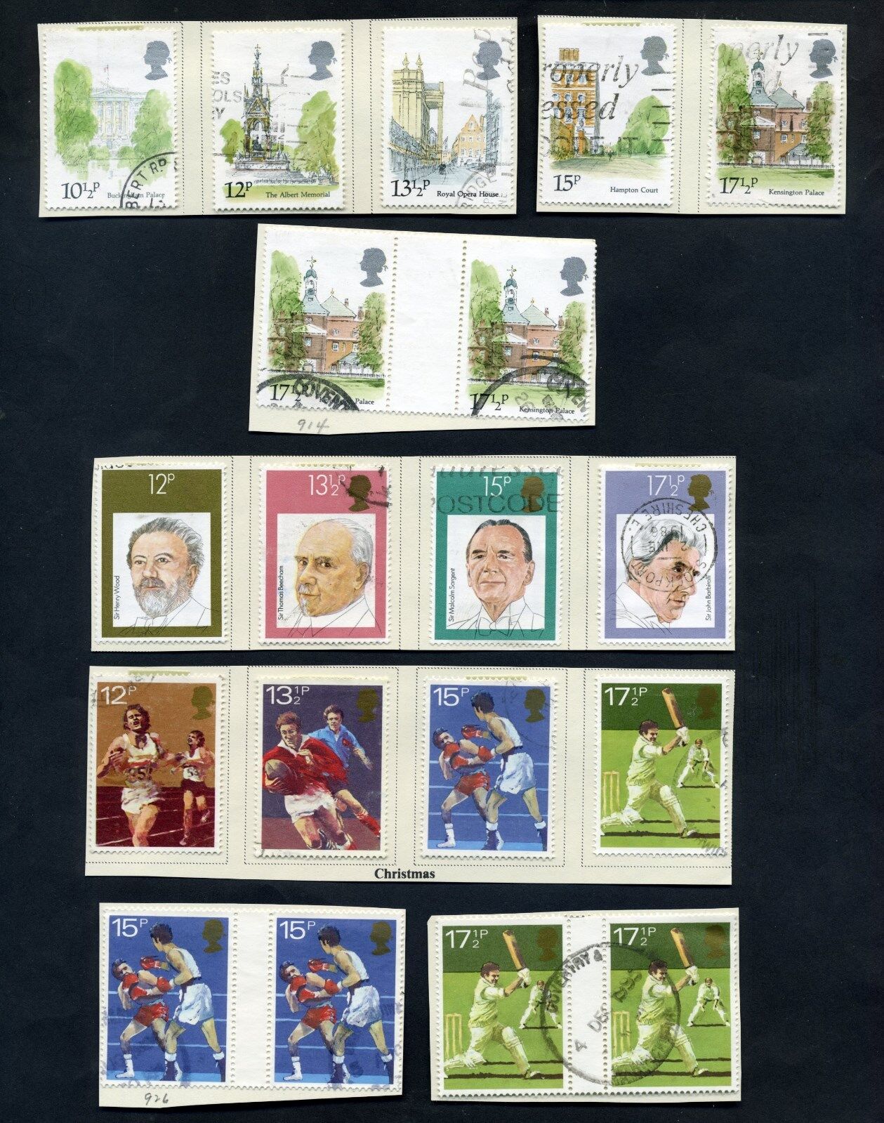 Lot of 43 stamps, UK, 1980 Scott 834A,874A, 904-932 Four mint Без бренда