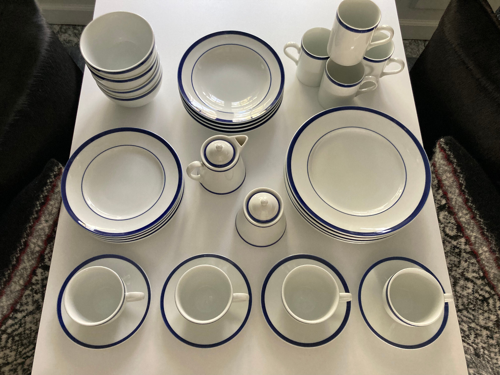 NEW 30pc SET! WILLIAMS SONOMA BRASSERIE BLUE & WHITE PORCELAIN DINNERWARE JAPAN Williams-Sonoma - фотография #4