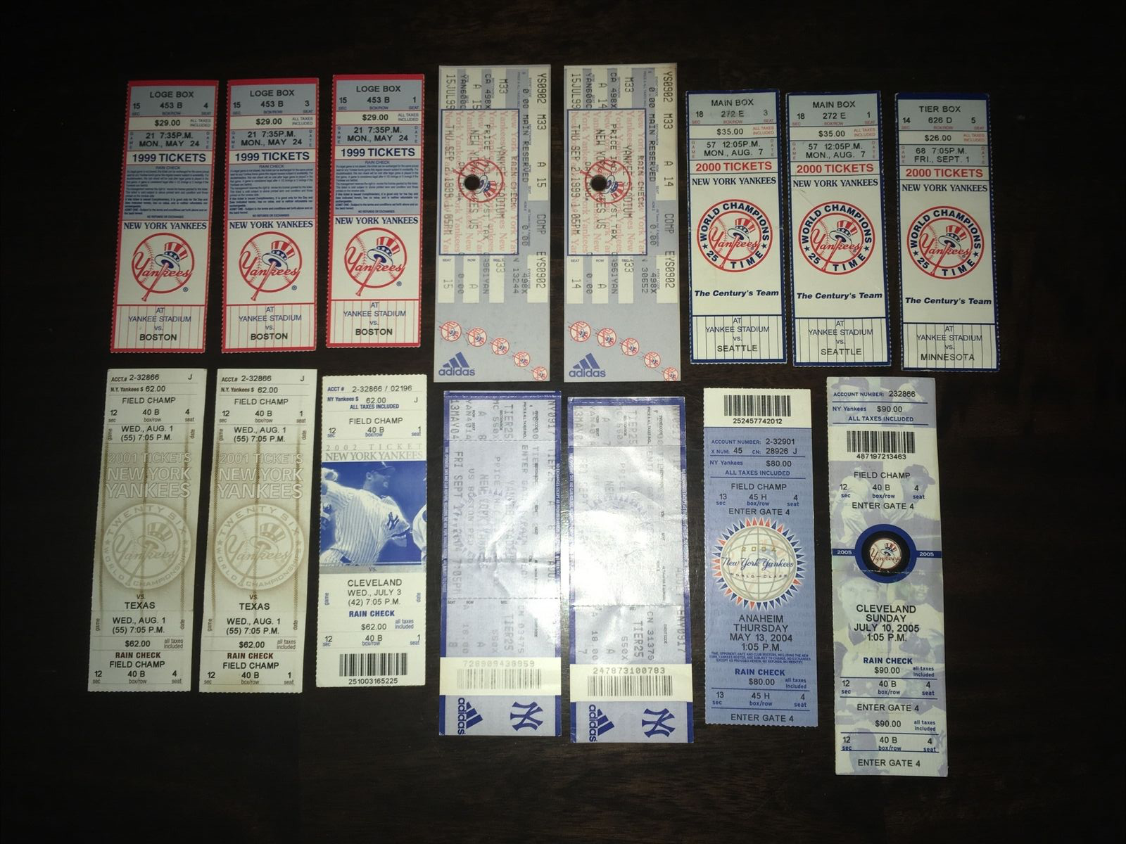 New York Yankees Baseball 1999-2019 Full Tickets & Stubs Lot 90+ Без бренда - фотография #3