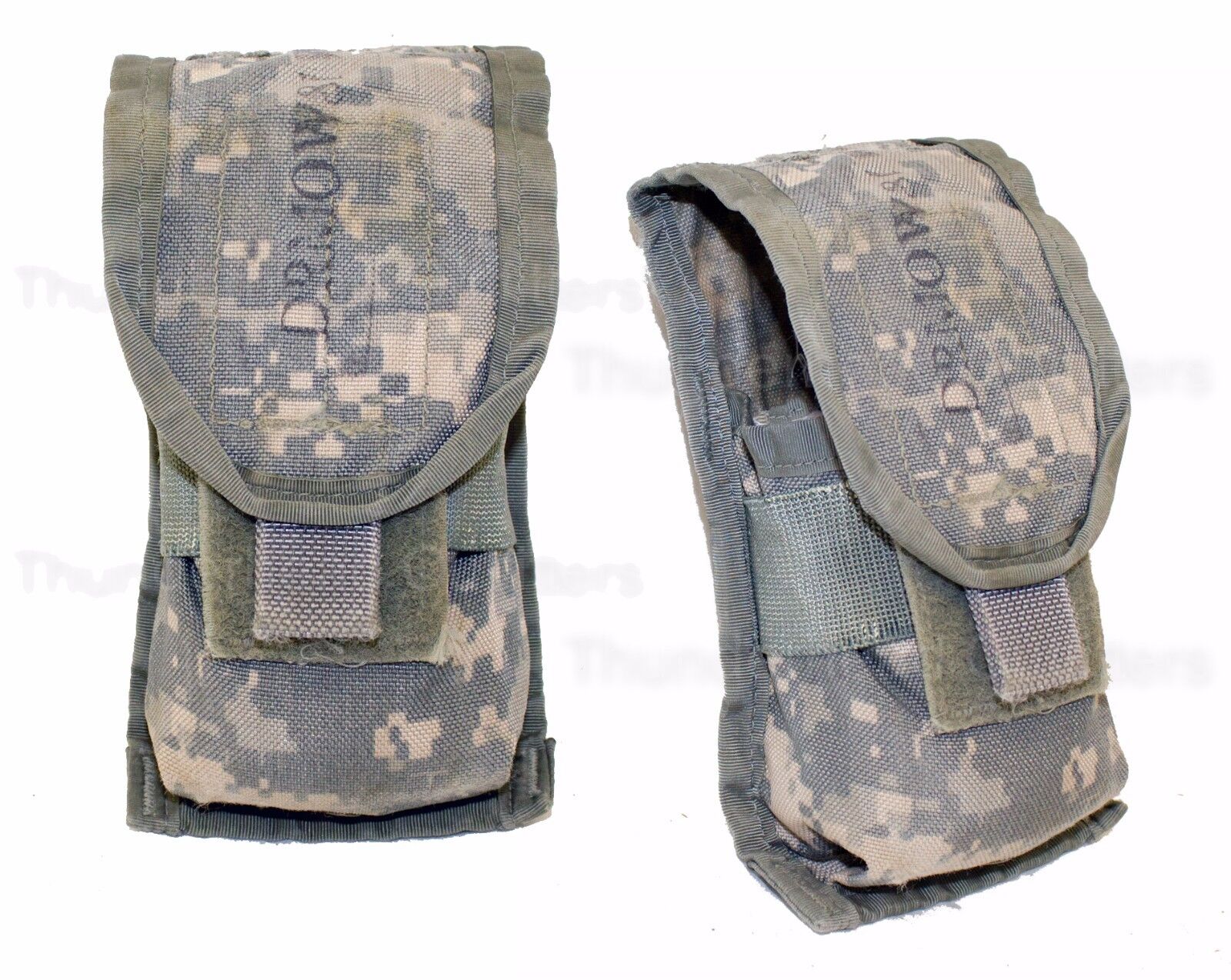 SET OF 2 - US Army ACU DOUBLE MAG POUCH Ammo Magazine Utility MOLLE USGI VGC US Military Contractor W911QY-06-D-0003-0001