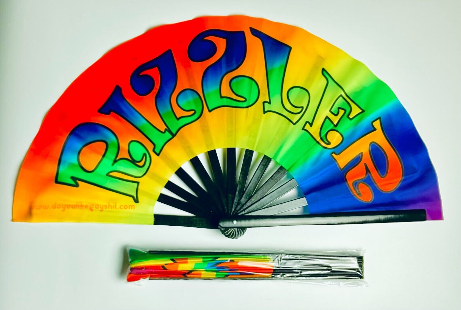 Rizzler 26"  Extra Large Folding Clack Gay Pride Fan Rave Current Popular Cool Do You Like Gay Shit?