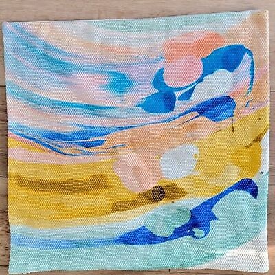 West Elm Textured Multicolored Sunset Cotton Pillow Cover 20”x20” Multi NWOT west elm - фотография #3