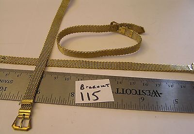 2 Vtg Mesh Brass Bracelet Belt adjustable Add Jewelry Flower Rhinestone Craft +  Unbranded