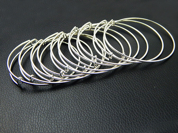50pcs Expandable Silver Plated Bangle Bracelet Wire Wrapped Adjustable Unbranded - фотография #6