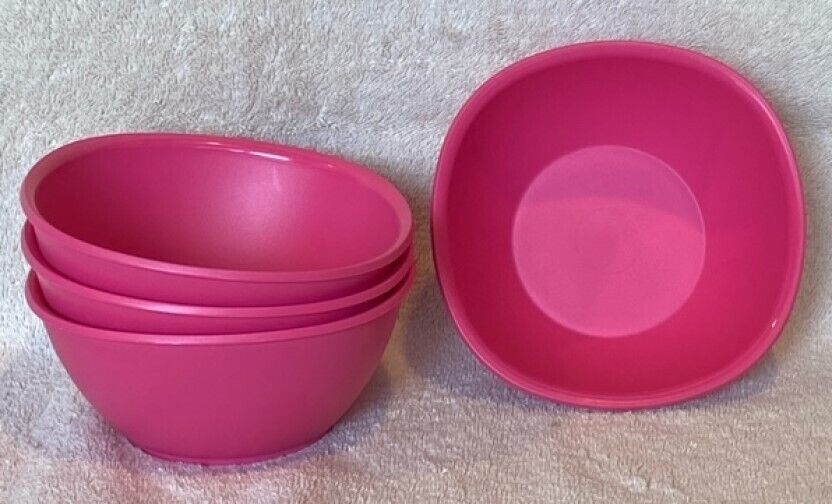 Tupperware LEGACY SOUP BOWLS Set of 4 ~ Pink ~ Cereal Snacks ~ 1-3/4 Cups ~ NEW! Tupperware Tupperware Legacy Soup Bowls - фотография #3
