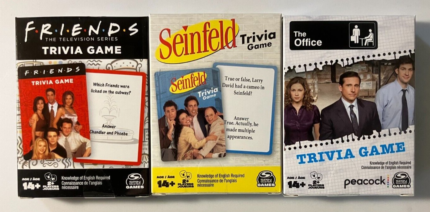 Friends Seinfeld The Office - Spin Master Set of 3 Trivia Game card games Mint! Spin Master Spin Master 20164633 - фотография #2
