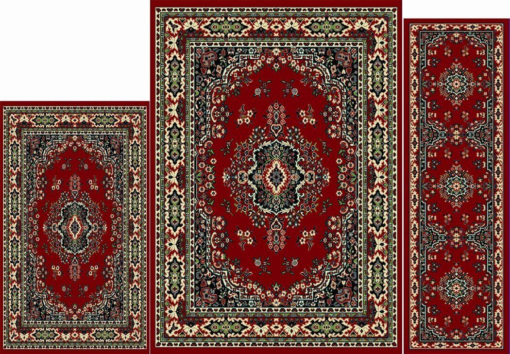 Red Green Blue 3 pc Area Rug Set Accent Mat Bordered Carpet Runner 5 x 7 ft 2x3 Unknown Does Not Apply