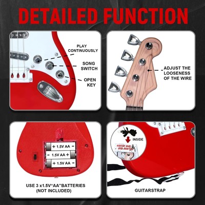 JING SHOW BUSSINESS 16 Inch Guitar Toy for Kids, 4 Strings Electric Guitar Mu... JING SHOW BUSSINESS 8821 - фотография #4