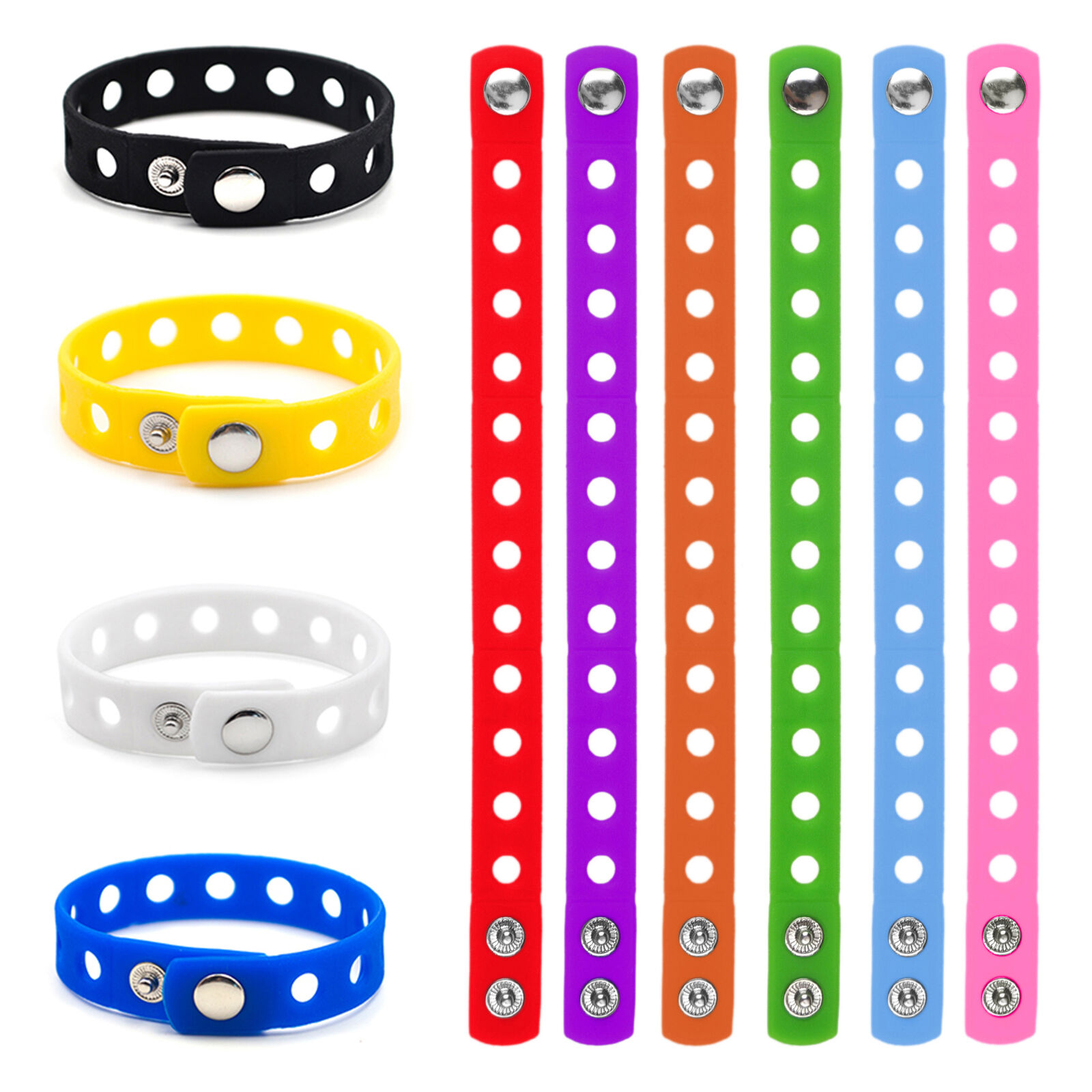 10 PCS Rubber Bracelets for Kids Adjustable Wristbands Shoe Charms Party Favors GOGO DD05171_KIDASSORTED-10PCS