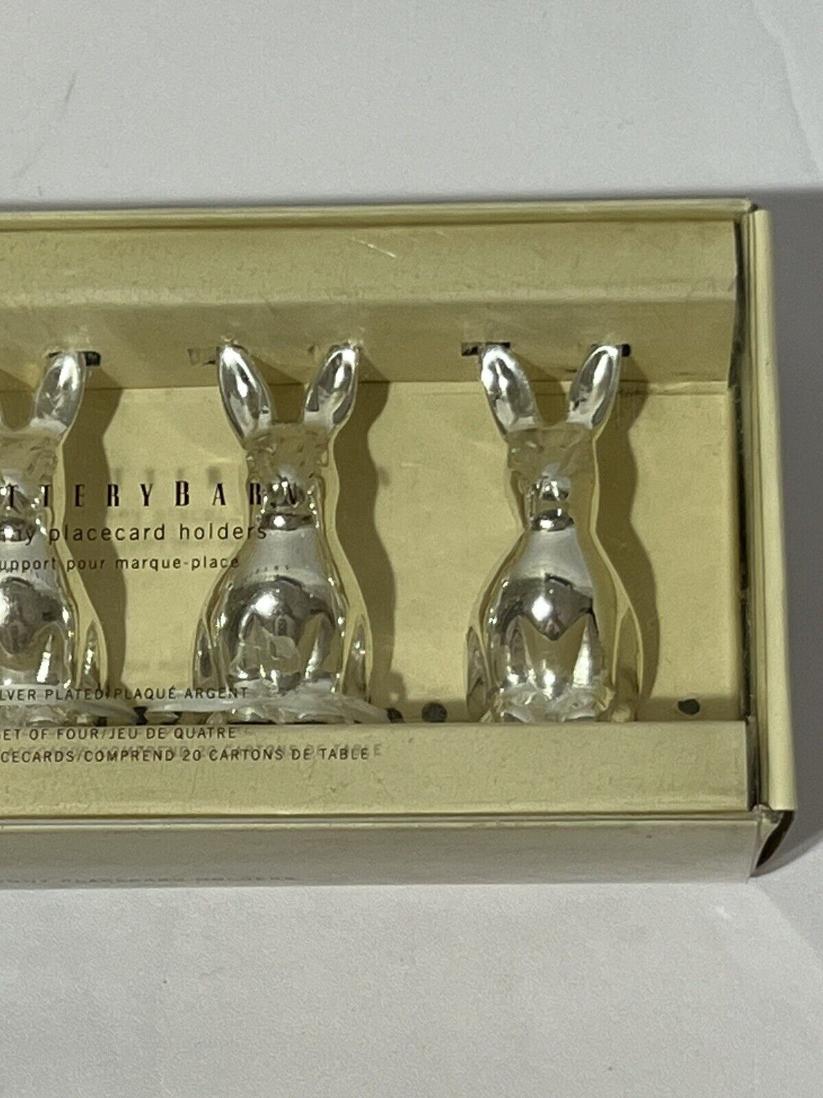 Pottery Barn NIB Weighted Bunny Rabbit Silver Place Card Holders Set Of 4 Без бренда - фотография #4