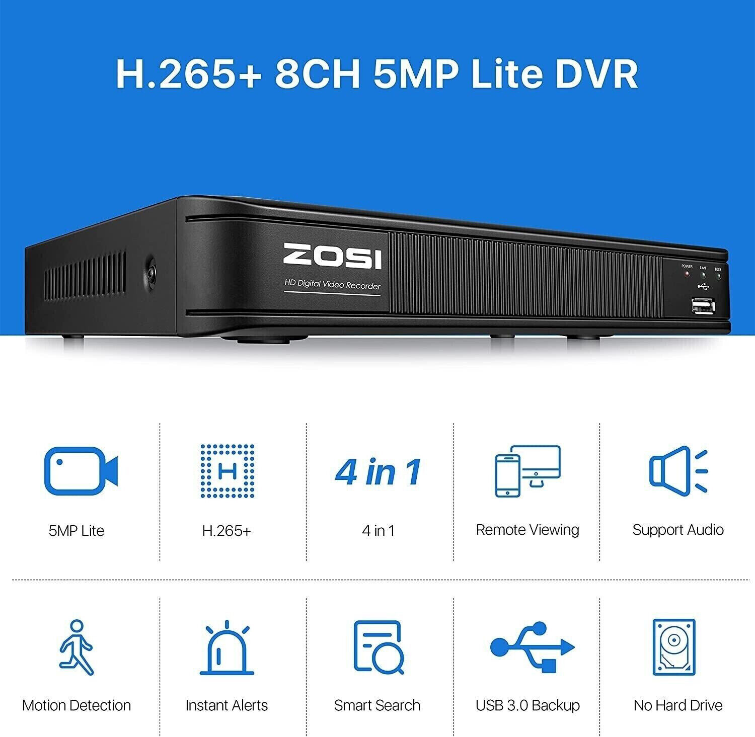 ZOSI 8CH 2MP DVR Outdoor Home CCTV 1080p HD Security Camera System Night Vision ZOSI Does Not Apply - фотография #3