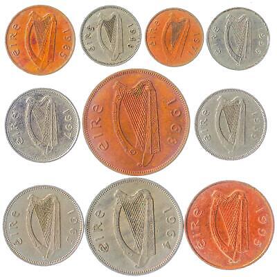 10 IRISH COINS. OLD IRELAND MONEY COLLECTION: PENNY, PENCE, FLORIN, SHILLING Hobby of Kings - фотография #4