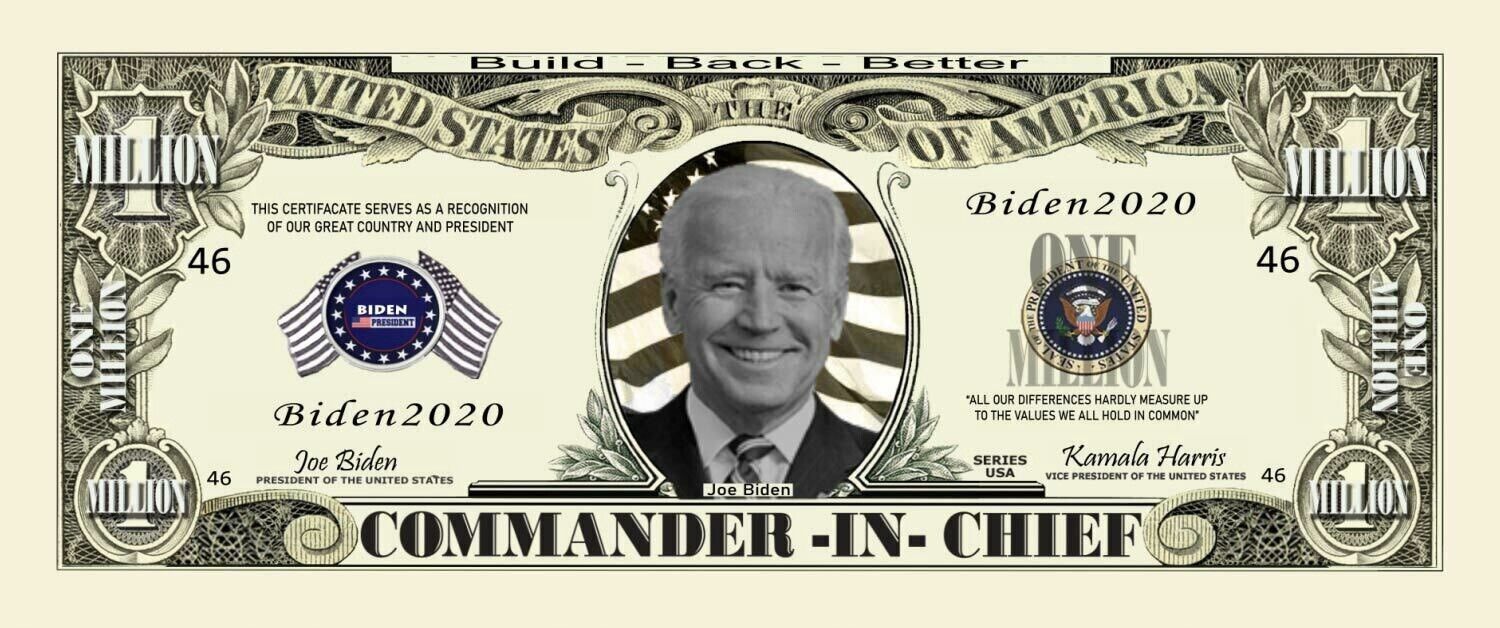 Joe Biden Pack of 5 Presidential Commander Collectible 1 Million Dollar Bills Без бренда - фотография #2